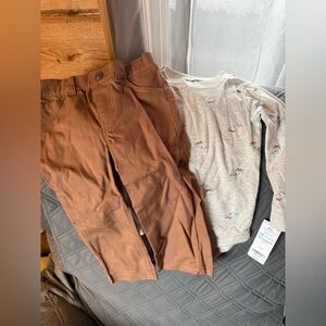 Carters Dog Onesie and Brown Pants Set 18 Month